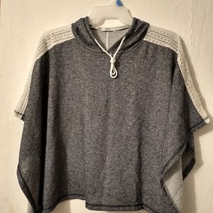 Blue with white lace Poncho